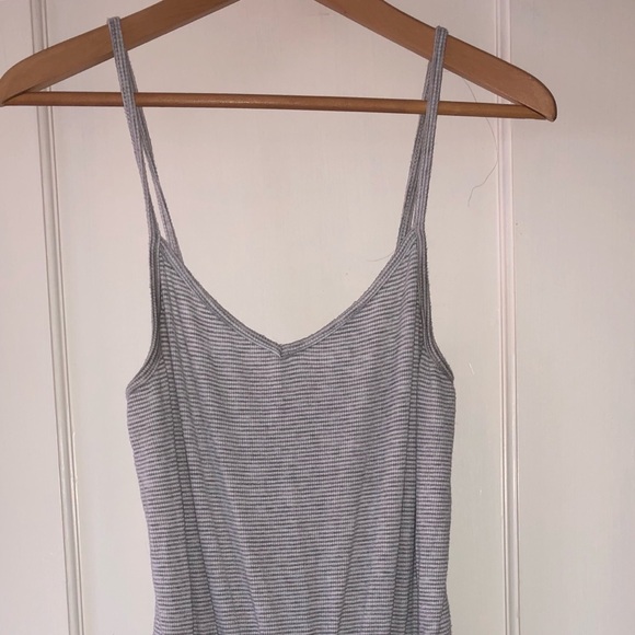 Gray and white striped romper - Picture 2 of 5